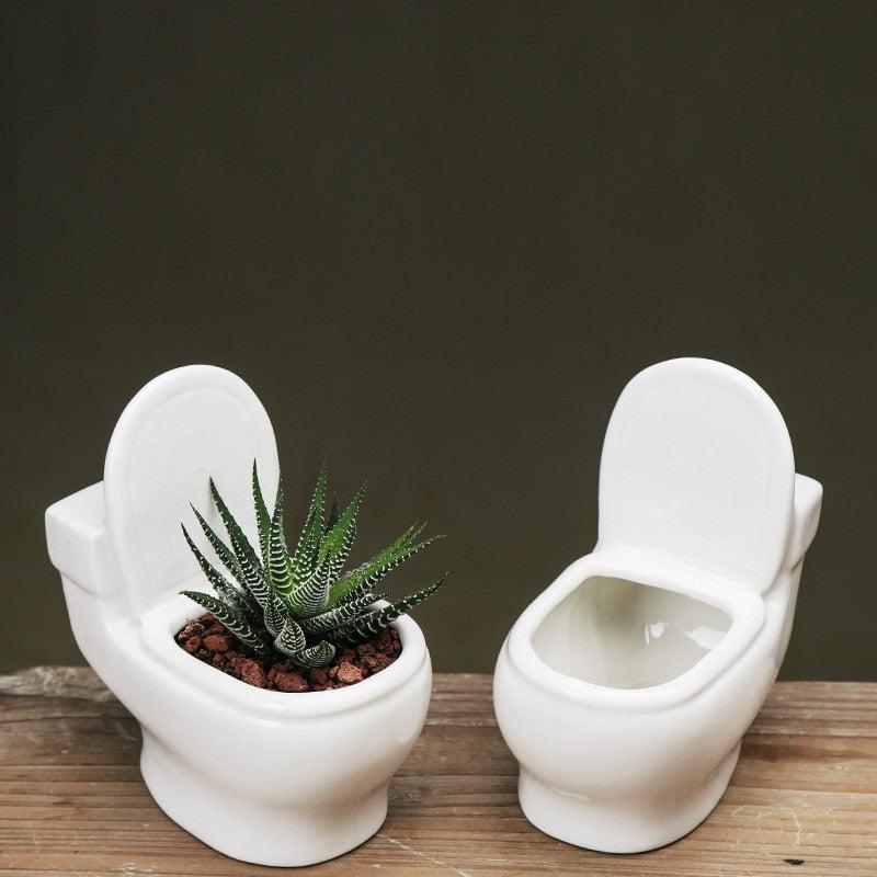 Ceramic Flower Pot | Humorous and Unique Home Decor | Ideal for Small Plants & Succulents